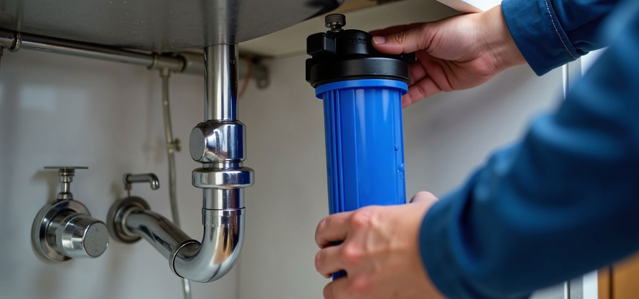 TAPS plumber installing a new water filter